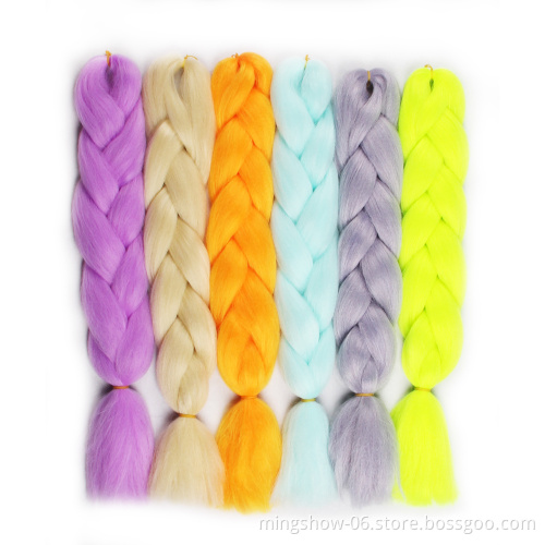 Synthetic Rainbow Ombre Color Jumbo Braiding Hair Extensions For Dreadlocks Crochet braids